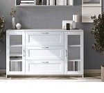 БРИМНЭС / СИРИУС тумба ИКЕА / IKEA 2 двери со стеклом и 3 ящика 156х95 белая | изображение 4