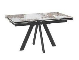 Стол с керамическим покрытием Джейтон-140 (Pandora gloss st cer/черный) 140(30+30)х85