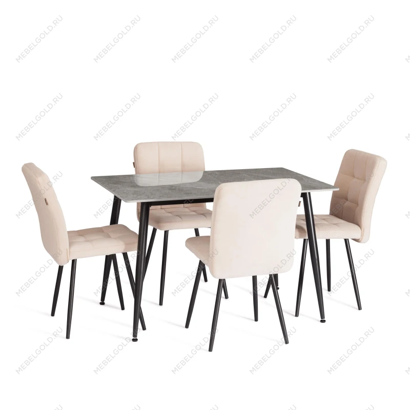 Стул обеденный Medeo, LT, флок, молочный/черный, 4, 45х56х89 см | изображение 9