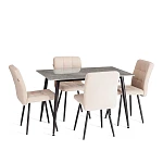 Стул обеденный Medeo, LT, флок, молочный/черный, 4, 45х56х89 см | изображение 9