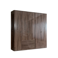 Шкаф 5-ти дверный с ящиками Римини (Орех империя/Серебро) РМШ2/51