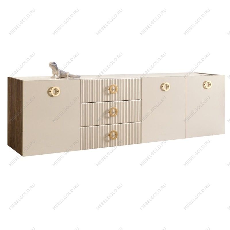 Комод 2.1м Bogemia Woodline Fly Fi (Слоновая кость) (Lakobel/Золото) БМКМ-5