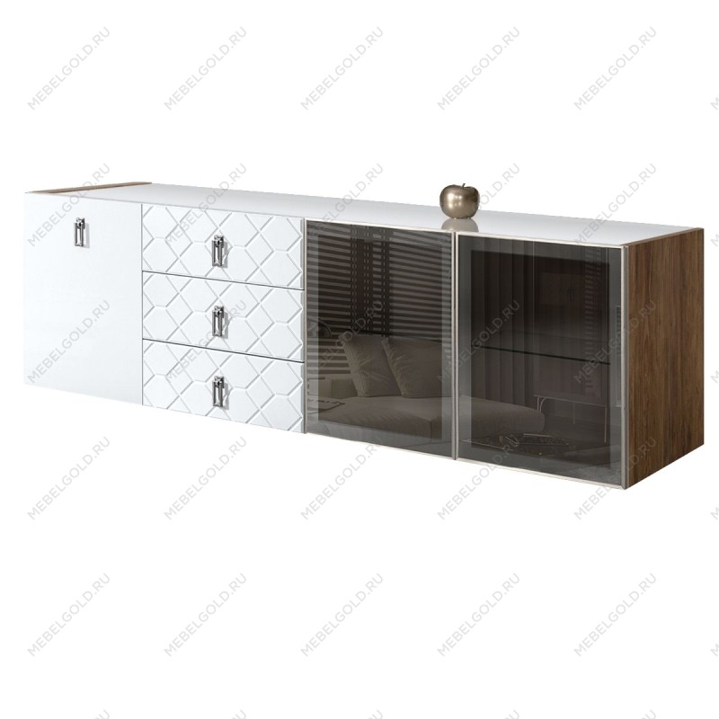 Комод 2.1м Bogemia Woodline Fly Fa (Белый) (Lakobel/Хром) БМКМ-5[5][10]