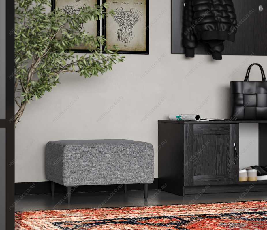 Пуф Киркас светло-серый, рогожка - Выставка Лобня | изображение 3