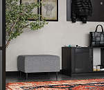 Пуф Киркас светло-серый, рогожка - Выставка Лобня | изображение 3