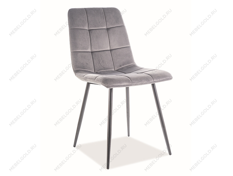 Стул кухонный SIGNAL MILA VELVET (серый/черный мат) | изображение 1