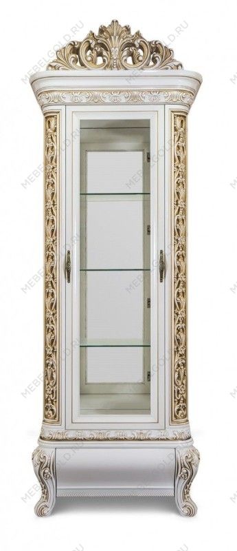 Витрина Алсу 1-ств белый глянец | изображение 1
