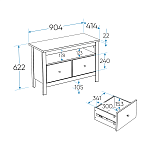 САГА тумба 2 ящика белая/ясень | изображение 3