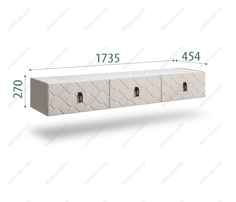 Тумба телевизионная 1.6м Bogemia Fly Farfalle (Шелк) (Novabuk/Черный) БМТ-1