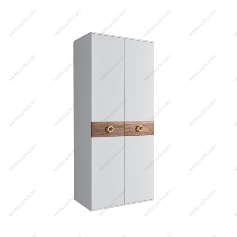 Шкаф 2-х дверный Bogemia Wood Fi (Белый/Золото) БМШ2/2(Wo)