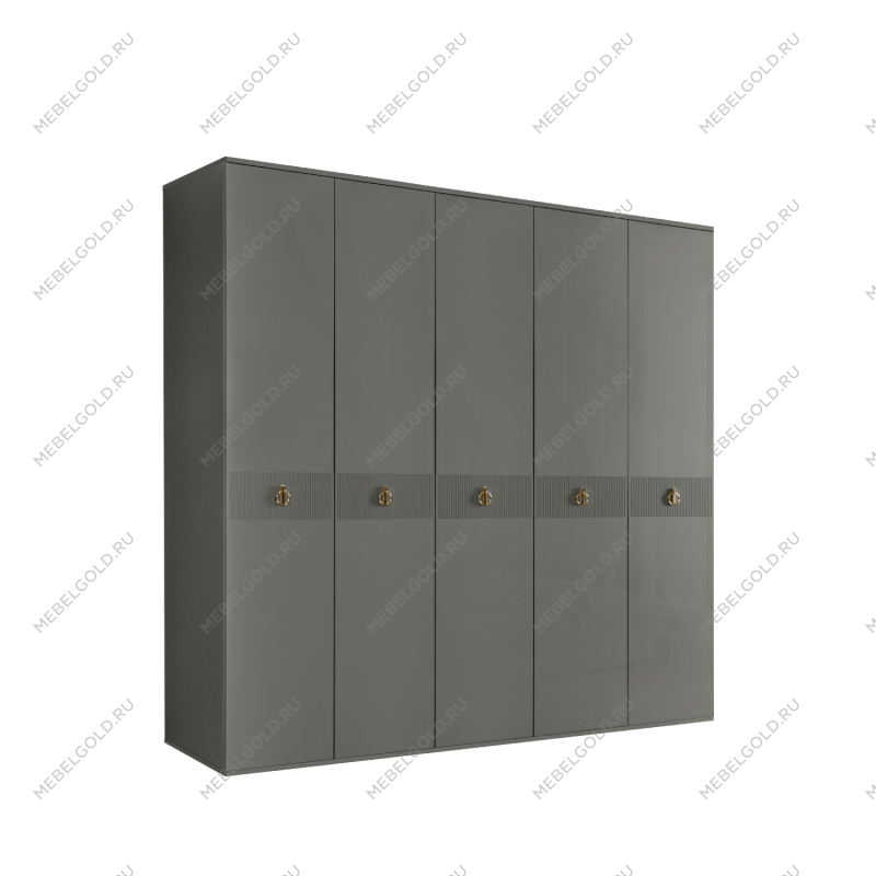 Шкаф 5-ти дверный Римини СОЛО (Серый/Золото) РМШ2/5(s)