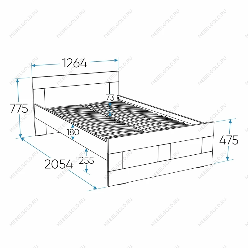 Кровать двуспальная Сириус, 120х200 см, белая | изображение 9