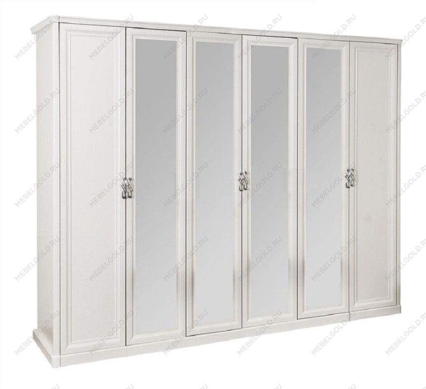 Шкаф Мишель 6-дверный белый матовый