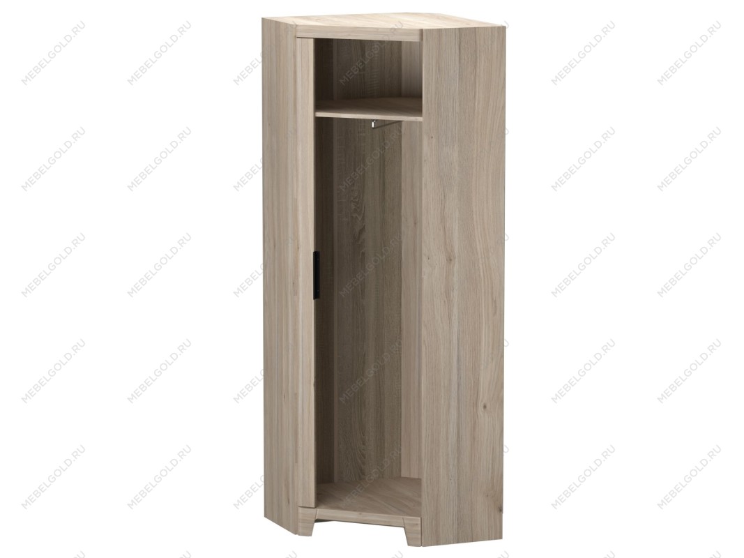 Шкаф для одежды угловой, дверь зеркальная, Юта (754*754*2100) Дуб Мария | изображение 1