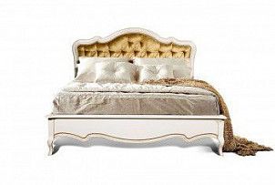 Кровать комбинированная Трио, без осн, без матр, (1600x2000), белая эмаль с золотой патиной, И-25 (гр.Т6)