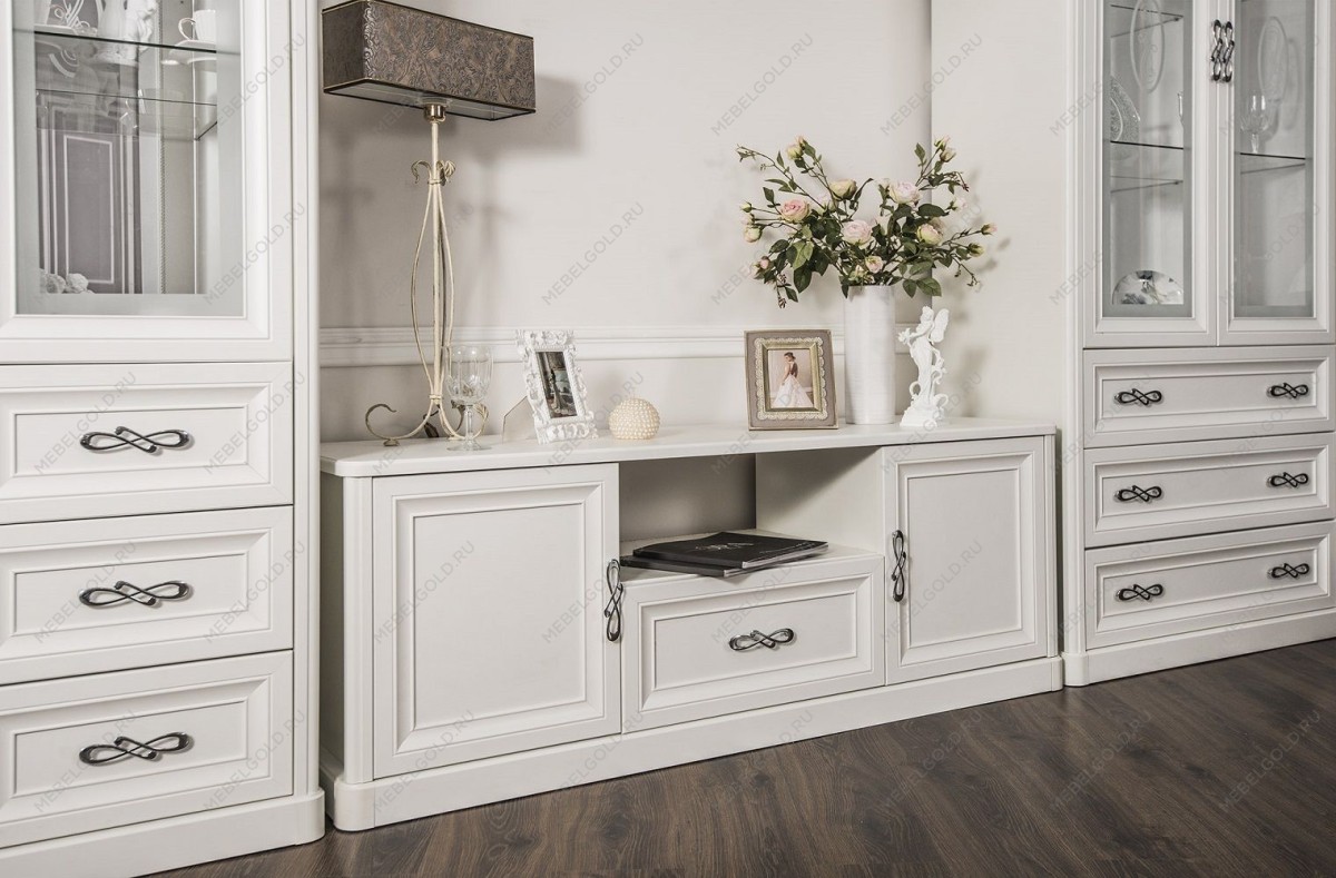 Гостиная Мишель 1+тв+2 белый матовый | изображение 1