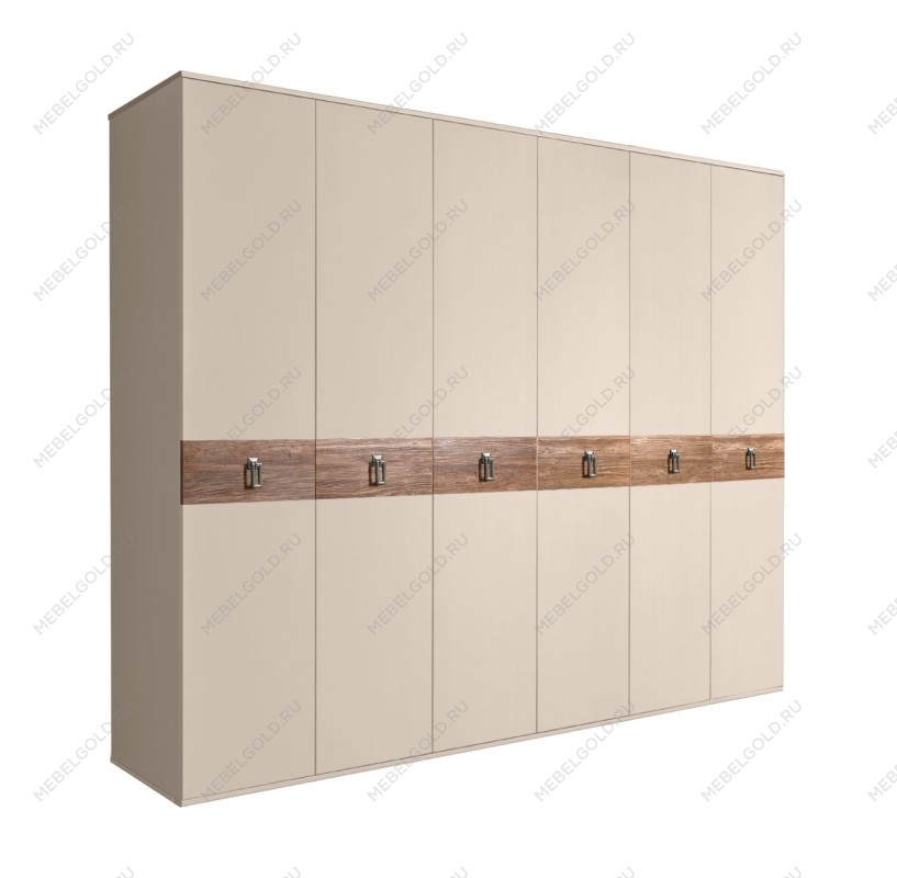 Шкаф 6-ти дв. Bogemia Wood Fa (Ваниль/Хром) БМШ2/6(Wo)