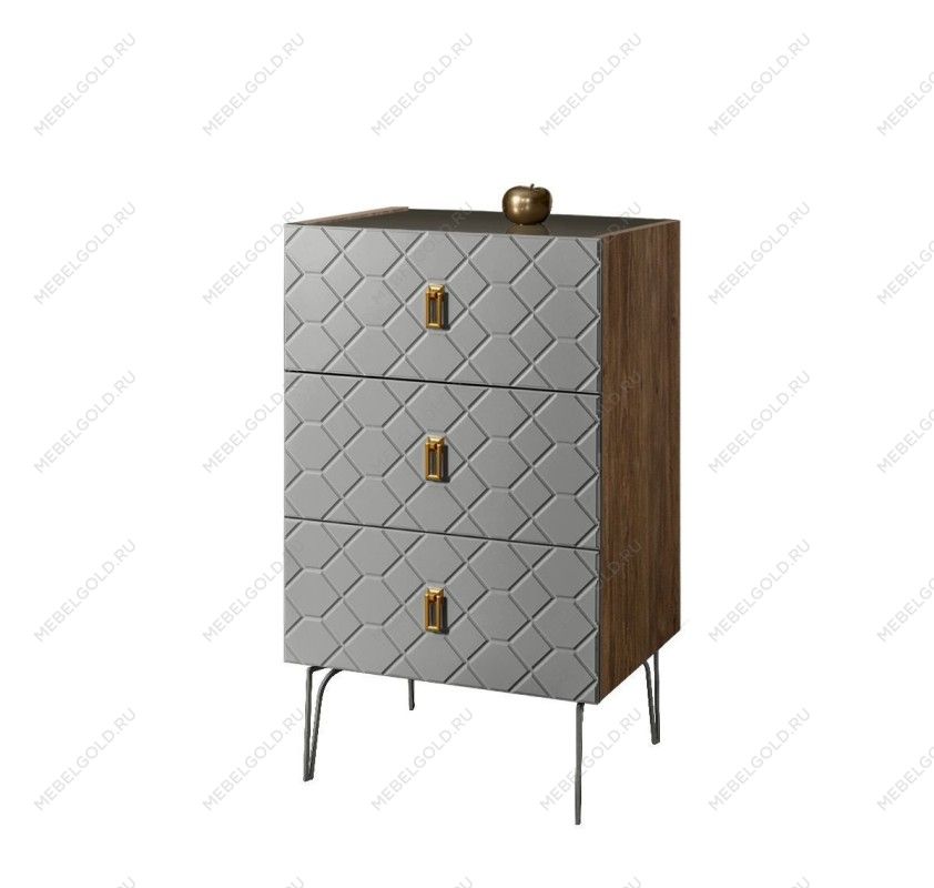 Комод Bogemia Woodline Fa (Серый) (Lakobel/Золото) БМКМ-1