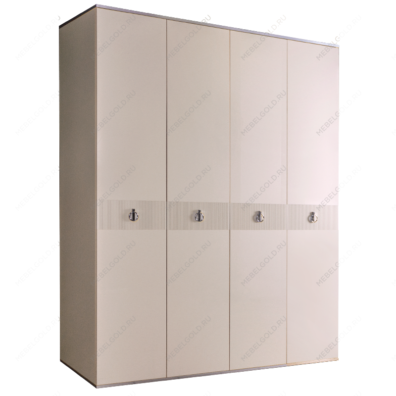 Шкаф 4-х дверный Римини СОЛО (Слоновая кость/Серебро) РМШ2/4(s)