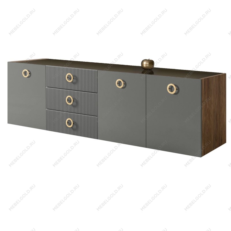 Комод 2.1м Bogemia Woodline Fly Fi (Серый) (Lakobel/Золото) БМКМ-5