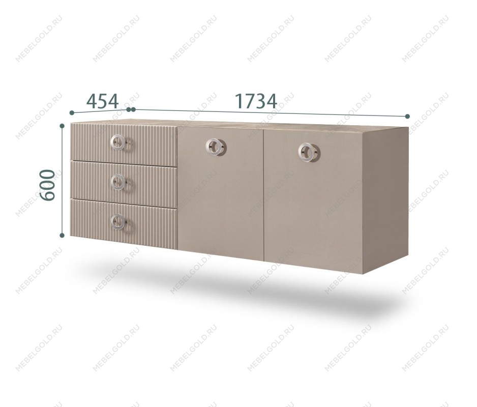Комод 1.6м Bogemia Fly Fillini (Мокка) (Novabuk/Хром) БМКМ-4