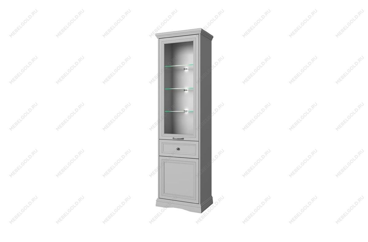Шкаф с витриной Валенсия 1V1D1S серый
