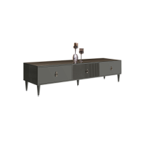 Тумба под телевизор 3 ящика Римини СОЛО (Серый/Серебро) РМТ-4(s)