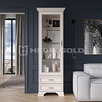 Шкаф с витриной Тиффани 1V2S вудлайн кремовый