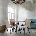 Стул обеденный Bari, ткань велюр, 46х55х89, молочный/черный, (Porsche 2) | изображение 9