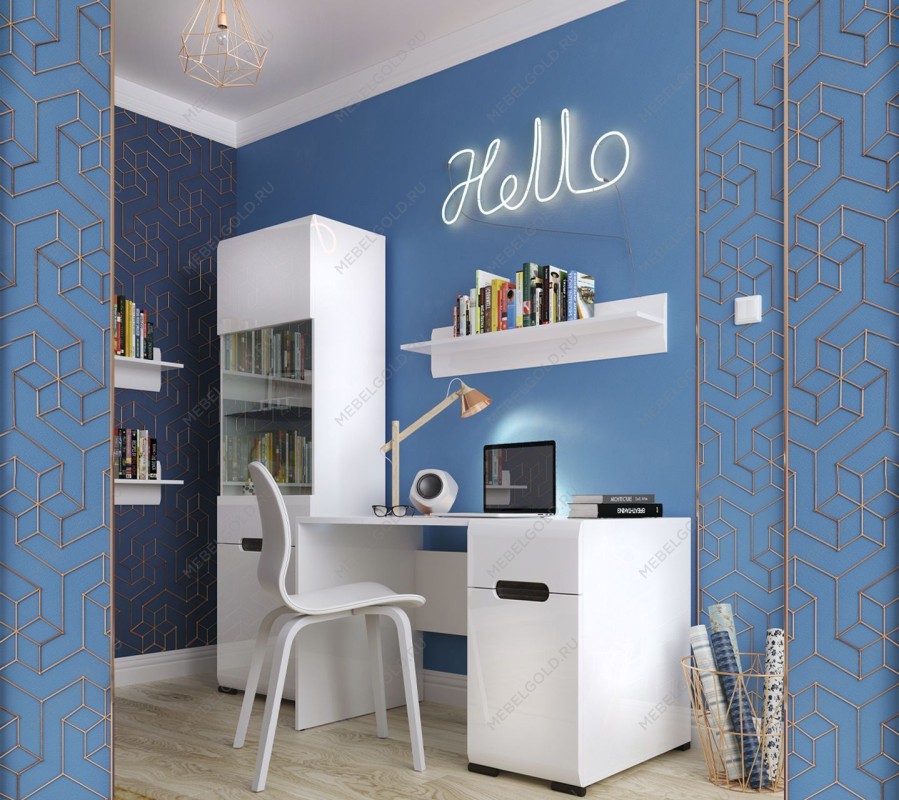 Стол письменный Ацтека BIU1D1S/8/12 белый | изображение 5