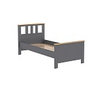 САГА кровать одинарная 90х200 серая/ясень | изображение 2