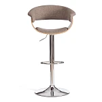 Барный стул VIMTA (mod.4021S), металл/дерево/ткань, 60х51х91,5-112,5 см, выс. сид. 61,5-82,5 см, бежевый/натур./хром, Aimcasa 5 | изображение 4