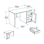 КАСТОР (KULLEN) стол письменный 116х65 серый | изображение 2