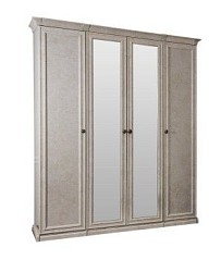 Шкаф Афина 4-дверный (1+2+1) с зеркалом крем корень