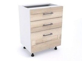 Стол с ящиками СЯ-60 (520), Дублин (600*520*820) Дуб галифакс белый, 21681