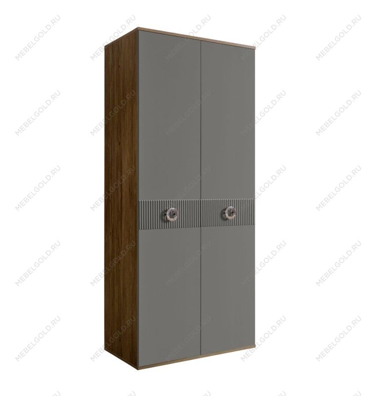 Шкаф 2-х дверный Bogemia Woodline Fi (Серый/Хром) БМШ2/2