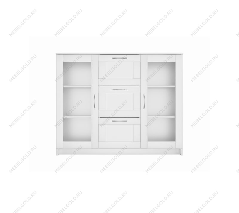 БРИМНЭС / СИРИУС тумба ИКЕА / IKEA 2 двери со стеклом и 3 ящика 117х95 белая | изображение 1