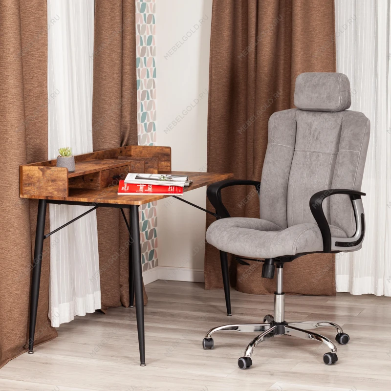 Кресло OXFORD хром, флок, серый, 29 | изображение 11