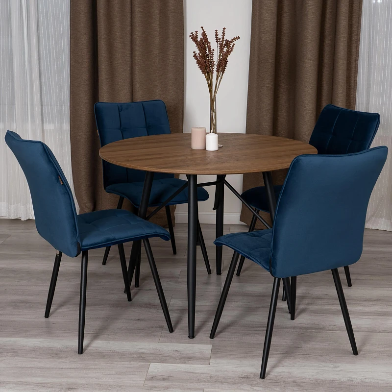 Стул обеденный Bari, LT, велюр, Dark blue (темно-синий), 41х55х89 см | изображение 10