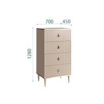 Комод 4 ящика Римини СОЛО (Ваниль/Серебро) РМКМ-6(s)