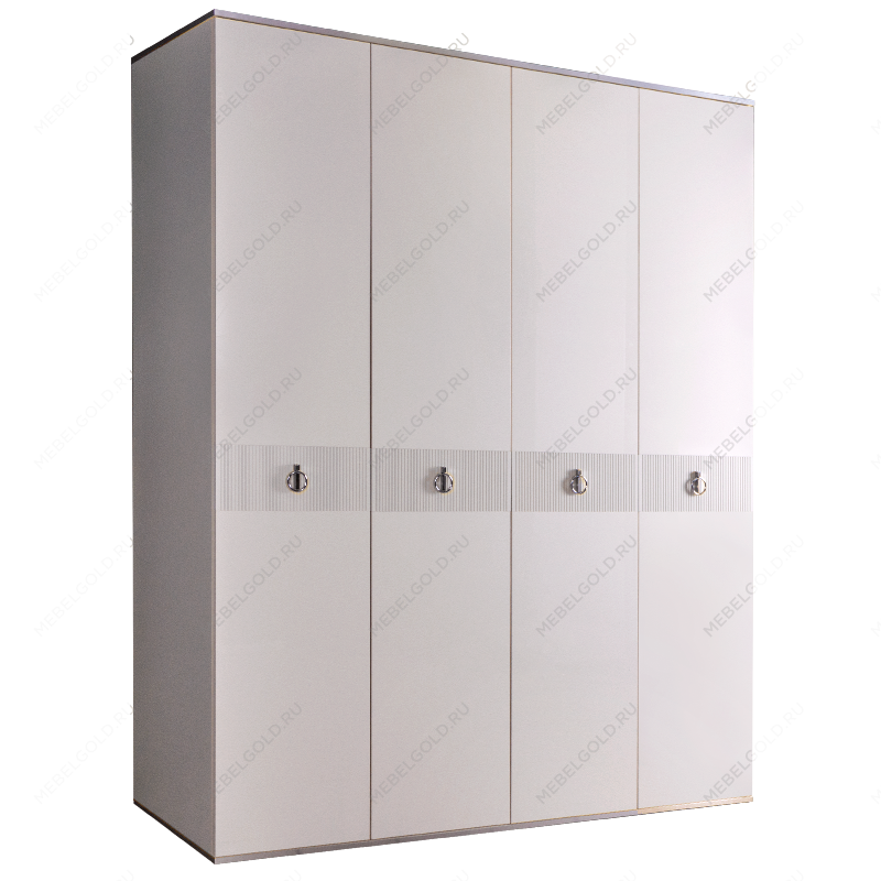 Шкаф 4-х дверный Римини СОЛО (Белый/Серебро) РМШ2/4(s)