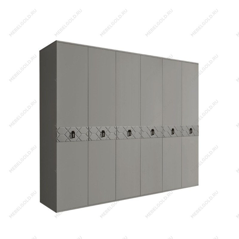 Шкаф 6-ти дв. Bogemia Farfalle (Серый/Хром) БМШ2/6(Fa)