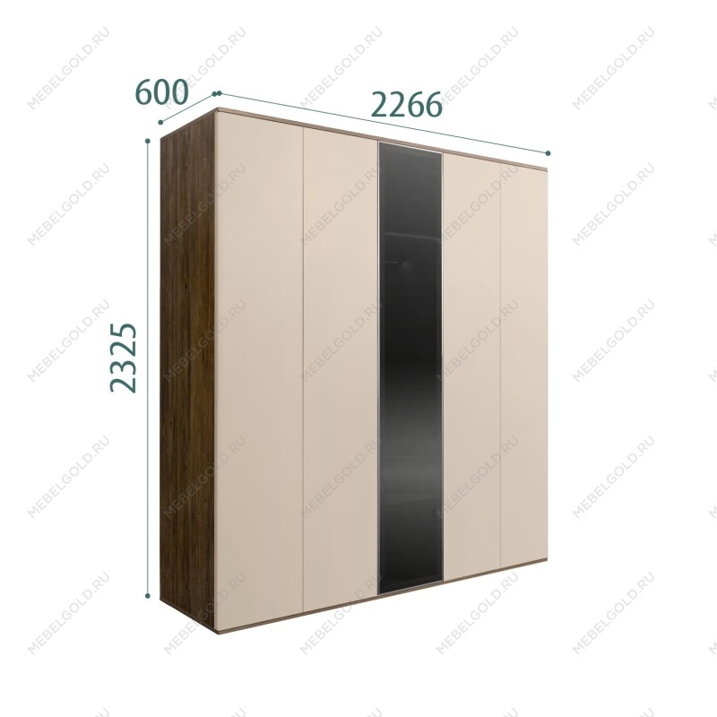 Шкаф 5-ти дв. Bogemia Woodline Air (Ваниль/Серебро) БМШ2/5(1)