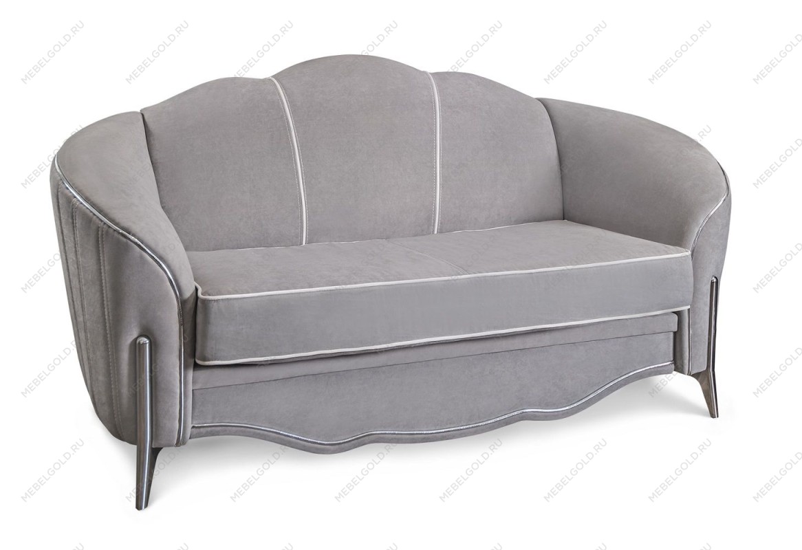 Диван Гравита 2х местный серый серебро французский раскладной механизм