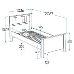 САГА кровать одинарная 90х200 белая/ясень | изображение 1