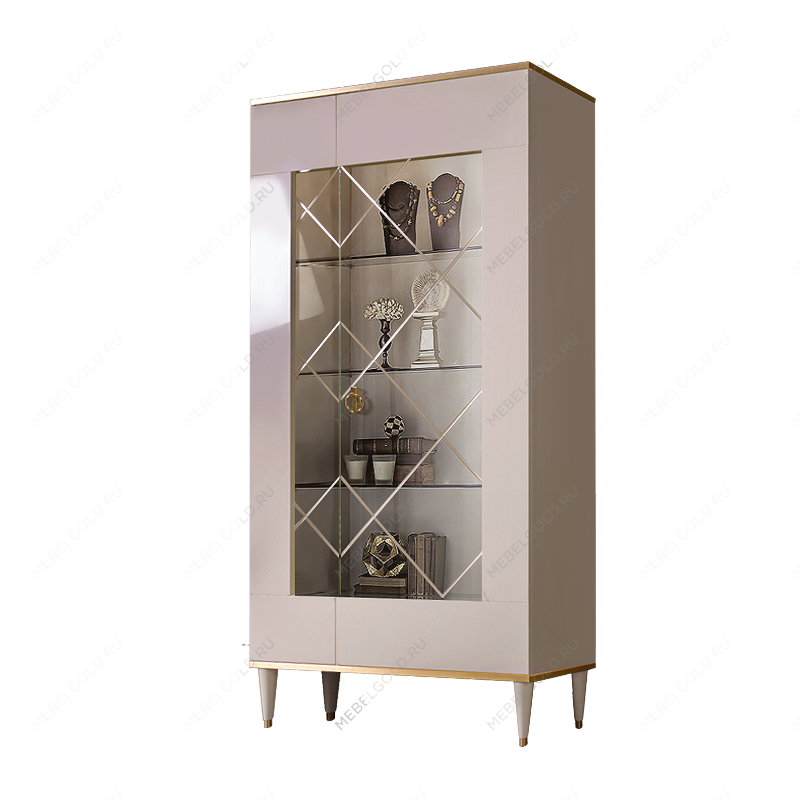 Витрина 2-ств. Римини (Слоновая кость/Золото) (Правая) РМВ2-2С