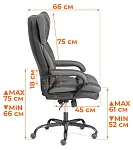 Кресло Duke metal BL, кож/зам/ткань, черный/серый, 36-6/12 | изображение 15