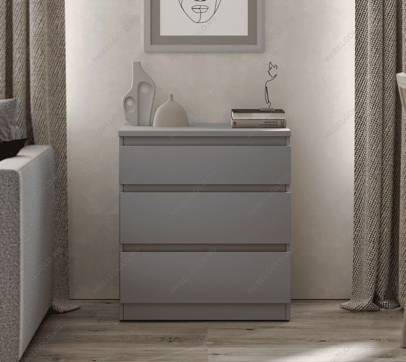 КАСТОР (KULLEN) комод ИКЕА / IKEA комод 3 ящика серый | изображение 2