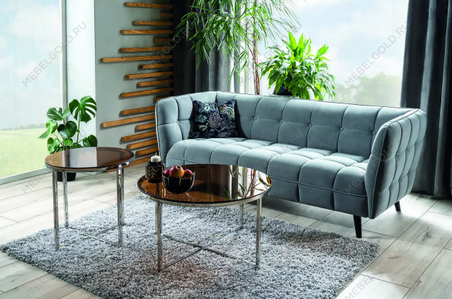 Стол журнальный Signal CRYSTAL A (дымчатый янтарь/серебряный) | изображение 2