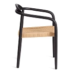 Стул MIDGARD, дерево вяз/бечевка, черный, 50х51х78,5 см | изображение 1